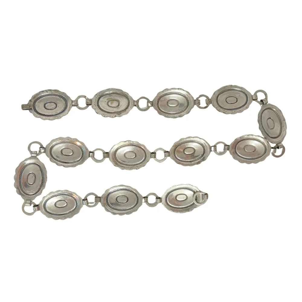 Sancrest Silver Tone Faux Turquoise Southwestern Concho Belt 32